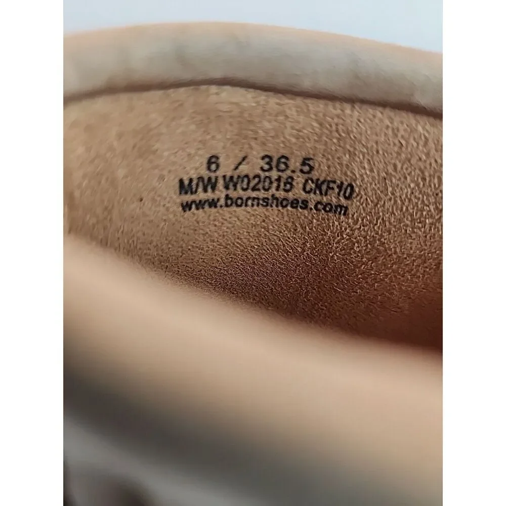 Born Banbury Fringe Moc Bootie Women's Size 6 Tan Nubuck Heeled W02016